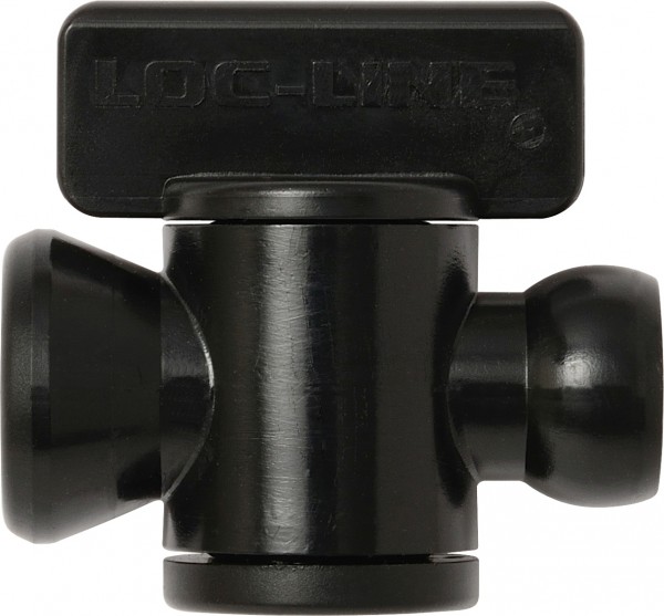 L29454S - Absperrhahn mit Segmentanschluss Kugel/Pfanne, schwarz