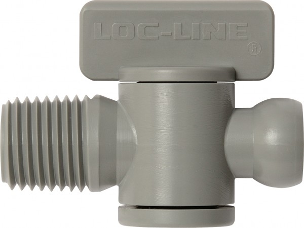 L21192G - Absperrhahn mit Außengewinde NPT 1/4", grau