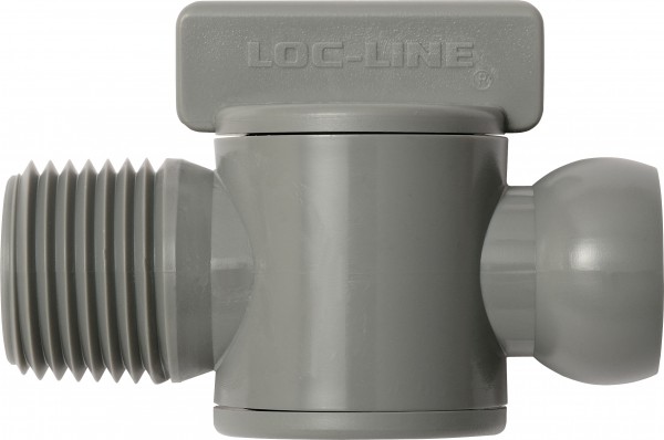 L32092G - Absperrhahn mit Außengewinde NPT 1/2", grau