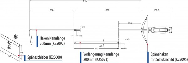 K20000 - Spänehaken-Set mit Späneschieber